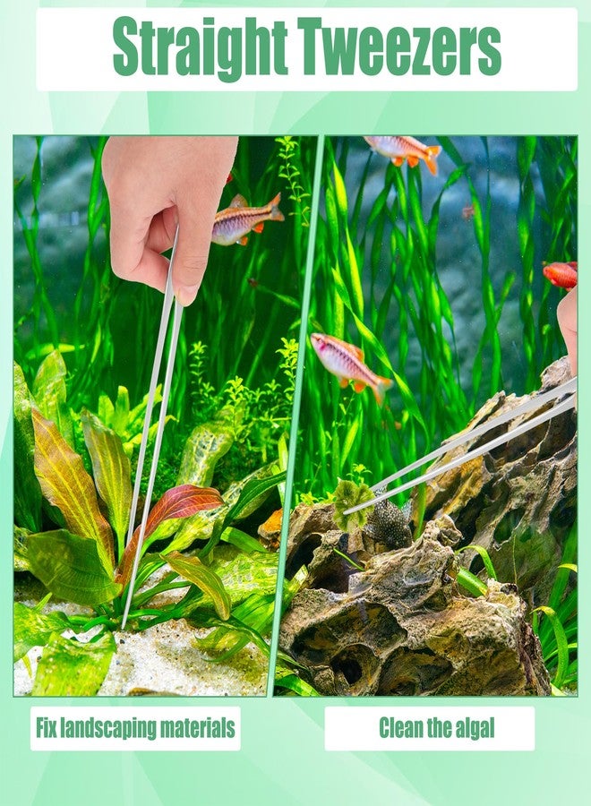 Liveek Aquarium Aquascape Tools Kit, 4 in 1 Anti-Rust Aquatic Plant Aquascaping Tool Stainless Steel Black Tweezers Scissors Spatula for Aquarium Tank Clean Fish Tank Aquascape Accessories Set - Image 4